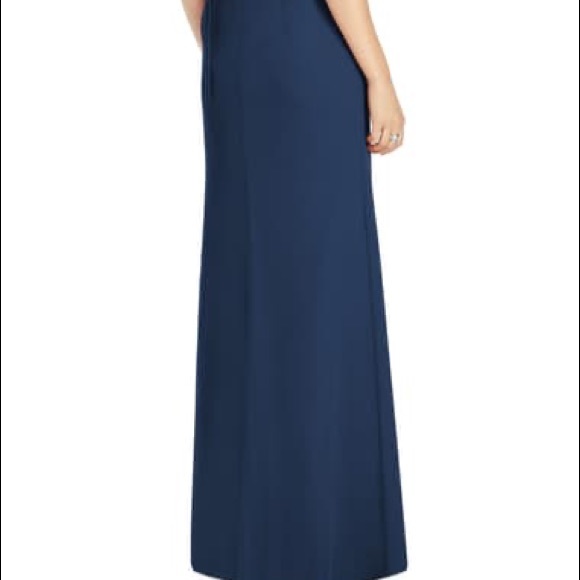 AFTER SIX Midnight Ruffle Sleeve V Neck Mermaid Dress with Slit - Picture 3 of 11